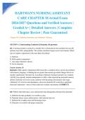 HARTMAN'S NURSING ASSISTANT CARE CHAPTER 18 Actual Exam 2026&sol;2027 Questions and Verified Answers &vert; Graded A&plus; &vert; Detailed Answers &vert; Complete Chapter Review &vert; Pass Guaranteed