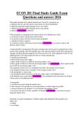 ECON 201 Final Study Guide Exam Questions and answer 2026