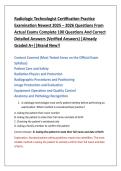 Radiologic Technologist Certification Practice  Examination Newest 2025 &ndash; 2026 Questions From  Actual Exams Complete 100 Questions And Correct  Detailed Answers &lpar;Verified Answers&rpar; &vert;Already  Graded A&plus;&vert;&vert;Brand New&excl;&excl;