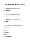 Biochemistry Module 6 Exam&colon; AI Verified Answers&comma; 100&percnt; Correct