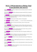 WGU C190 Introduction to Biology Final Exam Questions and Answers