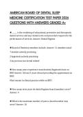 AMERICAN BOARD OF DENTAL SLEEP MEDICINE CERTIFICATION TEST PAPER 2026 QUESTIONS WITH ANSWERS GRADED A&plus;