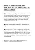 AMERICAN BOARD OF DENTAL SLEEP MEDICINE SCRIPT 2026 SOLVED QUESTIONS WITH FULL REVIEW