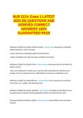 NUR 2214 Exam 1 -LATEST 2025-26- QUESTIONS AND VERIFIED CORRECT ANSWERS 100&percnt; GUARANTEED PASS