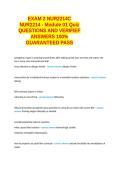 EXAM 2 NUR2214C NUR 2214 MODULE 1-3 QUESTIONS AND VERIFIED CORRECT ANSWERS