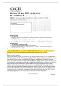 AS LEVEL HISTORY A&colon; Actual May 2025 PAST PAPER 1&colon; Democracy and Dictatorships in Germany 1919&mdash;1963&period; All Assessment Questions & Mark Scheme &lbrack;OCR Y251&sol;011