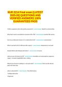  NUR 2214 Final exam &lbrack;LATEST 2025-26&rsqb; QUESTIONS AND VERIFIED ANSWERS 100&percnt; GUARANTEED PASS