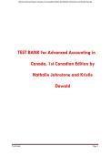 TEST BANK for Advanced Accounting in Canada&comma; 1st Canadian Edition by Nathalie Johnstone and Kristie Dewald