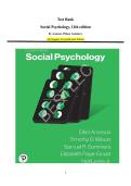 Test Bank  Social Psychology&comma; 11th edition&period; By Aronson&comma; Wilson&comma; Sommers&comma; All Chapters Covered&vert; Latest Edition