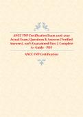 ANCC FNP Certification Exam 2026-2027&colon; Actual Exam Questions & Verified Answers &vert; 100&percnt; Guaranteed Pass Complete A&plus; Guide