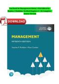 Test Bank for Management Global&comma; 15th Edition by Stephen P&period; Robbins&comma; Verified Chapters 1 - 18&comma; Complete Newest Version