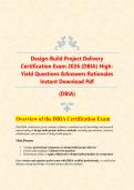 Design-Build Project Delivery Certification Exam 2026 &lpar;DBIA&rpar;&colon; High-Yield Questions & Answers with Rationales &vert; Instant Download PDF