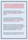 LETRS Unit 5 - 8 Post Test &vert;&vert;Verified Exam&excl;&excl;&vert;&vert; Most  Recent Exam Actual Complete Real Exam Questions  And Correct Answers &lpar;Verified Answers&rpar; Already  Graded A&plus; &vert; Guaranteed Success&excl;&excl; &vert; Newest Exam&excl;&excl;&excl; 