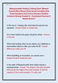 Massachusetts Hoisting Training Exam &vert;&vert;Newest  Exam&excl;&excl;&vert;&vert; Most Recent Exam Actual Complete Real  Exam Questions And Correct Answers &lpar;Verified  Answers&rpar; Already Graded A&plus; &vert; Guaranteed Success&excl;&excl; &vert;  Newest Exam&excl;&excl;&excl;