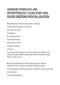 ADVANCED PHYSIOLOGY AND PATHOPHYSIOLOGY 2 EXAM SCRIPT 2026 SOLVED QUESTIONS WITH FULL SOLUTION