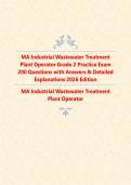 MA Industrial Wastewater Treatment Plant Operator Grade 2 Practice Exam&colon; 200 Questions with Answers & Detailed Explanations 2026 Edition