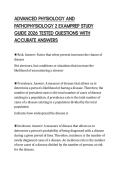 ADVANCED PHYSIOLOGY AND PATHOPHYSIOLOGY 2 EXAMPREP STUDY GUIDE 2026 TESTED QUESTIONS WITH ACCURATE ANSWERS