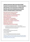 California Contractors State License Board &lpar;CSLB&rpar;  Contractor Licensing Examination &ndash; Practice Exam2025 &ndash; 2026 Questions From Actual Exams Complete 100  Questions And Correct Detailed Answers &lpar;Verified  Answers&rpar; &vert;Already Graded A&plus;&vert;&vert;Brand New&excl;&excl;