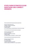 STATE FARM ESTIMATICS EXAM QUESTIONS AND CORRECT ANSWERS