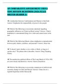 AP COMPARATIVE GOVERNMENT CHINA TEST REVIEW QUESTIONS 2026 FULLY SOLVED GRADED