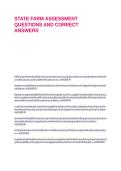 STATE FARM ASSESSMENT QUESTIONS AND CORRECT ANSWERS