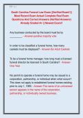 South Carolina Funeral Law Exam &vert;&vert;Verified Exam&excl;&excl;&vert;&vert;  Most Recent Exam Actual Complete Real Exam  Questions And Correct Answers &lpar;Verified Answers&rpar;  Already Graded A&plus; &vert;&vert; Newest Exam&excl;&excl;