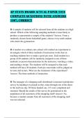 AP STATS BOARD ACTUAL PAPER 2026 COMPLETE QUESTIONS WITH ANSWERS 100&percnt; CORRECT