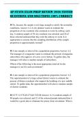 AP STATS EXAM PREP REVIEW 2026 TESTED QUESTIONS AND SOLUTIONS 100&percnt; CORRECT