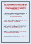 TIPS CERTIFICATION EXAM &vert;&vert;VERIFIED EXAM&excl;&vert;&vert; MOST  RECENT EXAM 2026&sol;2027 ACTUAL COMPLETE REAL  EXAM QUESTIONS AND CORRECT ANSWERS  &lpar;VERIFIED ANSWERS&rpar; ALREADY GRADED A&plus; &vert;&vert;  NEWEST EXAM&excl;&excl;&excl;