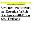 Advanced Practice Nursing&colon; Essentials for Role Development 4th Ed Joel Test Bank &lpar;2025&sol;2026&rpar;