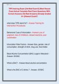 TIPS training Exam &vert;&vert;Verified Exam&excl;&excl;&vert;&vert; Most Recent  Exam Actual Complete Real Exam Questions With  Correct Answers &lpar;Verified Answers&rpar; Already Graded  A&plus; &vert;&vert;Newest Exam&excl;&excl;&excl; 