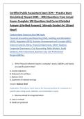 Certified Public Accountant Exam &lpar;CPA &ndash; Practice Exam  Simulation&rpar; Newest 2025 &ndash; 2026 Questions From Actual  Exams Complete 100 Questions And Correct Detailed  Answers &lpar;Verified Answers&rpar; &vert;Already Graded A&plus;&vert;&vert;Brand  New&excl;&excl;