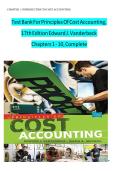 Principles of Cost Accounting 17th Ed Vanderbeck Test Bank &lpar;Chapters 1-10&rpar;