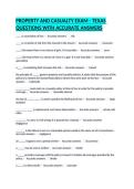 PROPERTY AND CASUALTY EXAM - TEXAS QUESTIONS WITH ACCURATE ANSWERS