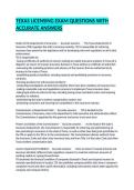TEXAS LICENSING EXAM QUESTIONS WITH ACCURATE ANSWERS