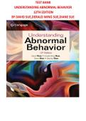 Test Bank for Understanding Abnormal Behavior 12th Edition by David Sue&comma; Derald Wing Sue&comma; Diane Sue