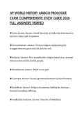 AP WORLD HISTORY AMSCO PROLOGUE EXAM COMPREHENSIVE STUDY GUIDE 2026 FULL ANSWERS VERIFIED