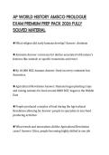 AP WORLD HISTORY AMSCO PROLOGUE EXAM PREMIUM PREP PACK 2026 FULLY SOLVED MATERIAL
