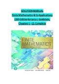 Finite Mathematics & Its Applications 13th Ed Goldstein Solution Manual &lpar;Chapters 1-12&rpar;