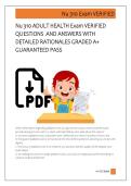 Nu 310 ADULT HEALTH Exam VERIFIED  QUESTIONS  AND ANSWERS WITH  DETAILED RATIONALES GRADED A&plus;  GUARANTEED PASS  