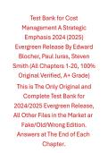 Test Bank Cost Management A Strategic Emphasis 2024 &lpar;2025&rpar; Evergreen Release By Edward Blocher&comma; Paul Juras&comma; Steven Smith