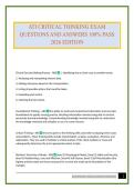 ATI CRITICAL THINKING EXAM QUESTIONS AND ANSWERS 100&percnt; PASS 2026 EDITION