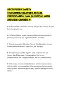 APCO PUBLIC SAFETY TELECOMMUNICATOR 1 ACTUAL CERTIFICATION 2026 QUESTIONS WITH ANSWERS GRADED A&plus;