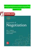 Essentials of Negotiation &lpar;7th Edition&rpar; by Roy Lewicki and Bruce Barry &ndash; Verified Test Bank for Chapters 1&ndash;12
