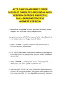 ALTA CALP EXAM STUDY GUIDE  2026&sol;2027 COMPLETE QUESTIONS WITH  VERIFIED CORRECT ANSWERS &vert;&vert;  100&percnt; GUARANTEED PASS  <NEWEST VERSION> 