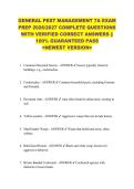 GENERAL PEST MANAGEMENT 7A EXAM  PREP 2026&sol;2027 COMPLETE QUESTIONS  WITH VERIFIED CORRECT ANSWERS &vert;&vert;  100&percnt; GUARANTEED PASS  <NEWEST VERSION> 