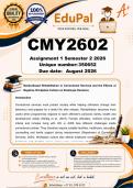 CMY2602 Assignment 1 &lpar;COMPLETE ANSWERS&rpar; Semester 2 2026 - DUE August 2026
