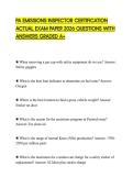 PA EMISSIONS INSPECTOR CERTIFICATION ACTUAL EXAM PAPER 2026 QUESTIONS WITH ANSWERS GRADED A&plus;
