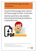 NCLEX-RN Pharmacology version 1&sol;NCLEX  RN Pharmacology Test Bank 1 Actual Exam   VERIFIED QUESTIONS  AND ANSWERS  WITH DETAILED RATIONALES GRADED A&plus;  GUARANTEED PASS    