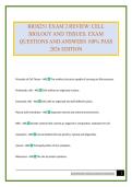 BIOS251 EXAM 2 REVIEW&colon; CELL BIOLOGY AND TISSUES&period; EXAM QUESTIONS AND ANSWERS 100&percnt; PASS 2026 EDITION